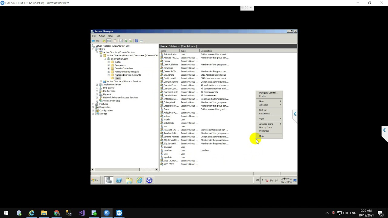 คู่มือ windows server 2008 r2  Update 2022  Tạo User và Group trong windows server 2008 R2 share thu mục Folder