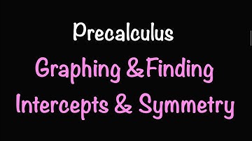 Precalculus: Graphs of Equations in 2 Variables—Finding Intercepts & Testing for Symmetry (Video #2)