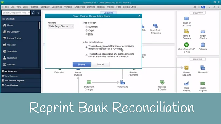 How to Reprint Bank Reconciliation from QuickBooks