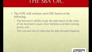 SBA Attorney Presents The SBA Offer In Compromise