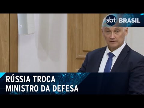 Video apos-assumir-quinto-mandato-putin-troca-ministro-da-defesa-da-russia-sbt-brasil-13-05-24