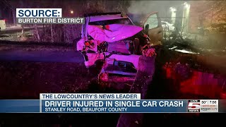 VIDEO: Driver injured in Sunday night Beaufort County crash