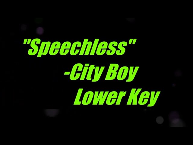 Speechless by City Boy Lower Key Karaoke class=