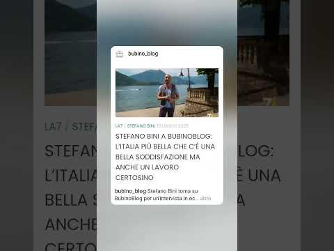 Video STEFANO BINI A BUBINOBLOG: LITALIA PIÙ BELLA CHE CÈ UNA BELLA SODDISFAZIONE MA ANCHE UN LAVORO...