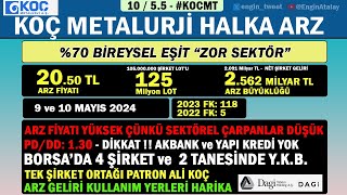 Kocmt Koç Metalurji̇ Hi̇sse Halka Arz Zor Sektör