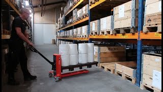 Transport two quarter pallets at one time with double quarter pallet lifter, DLQ200, with long fork