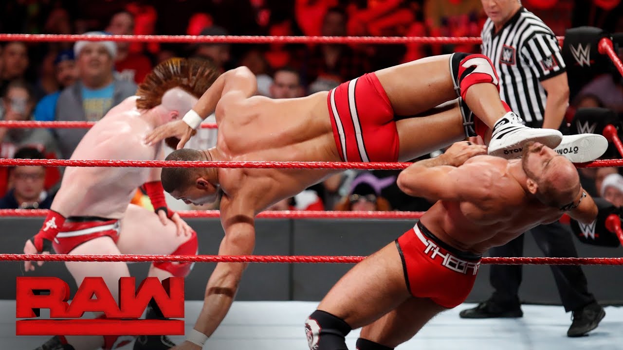 Cesaro &amp; Sheamus vs. Seth Rollins &amp; Jason Jordan - Raw Tag Team Title Match: Raw, Dec. 25, 2017