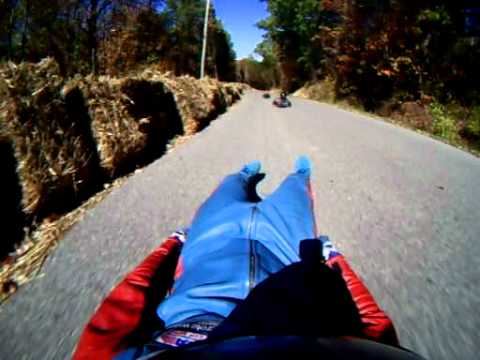 Soldiers of Downhill street luge race with David Dean and Chris Hicks