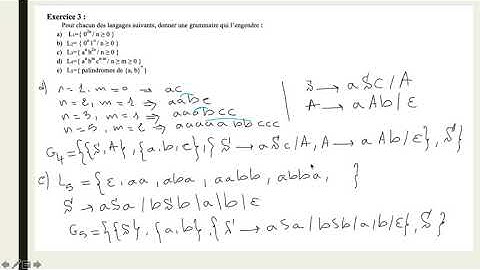 #13 Théorie des Langages-Grammaire et Classification de Chomsky- TD1- Exo 3 - Partie 2