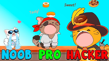 INSATIABLE CAT WITH a HUGE MOUTH! 🙀 NOOB vs PRO vs HACKER in Duet Cats