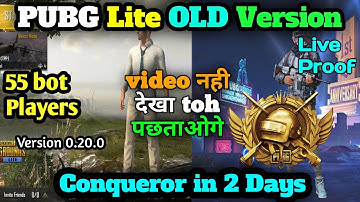 🔥Pubg lite old version kaise khele | pubg lite old version download | Pubg lite bot lobby |