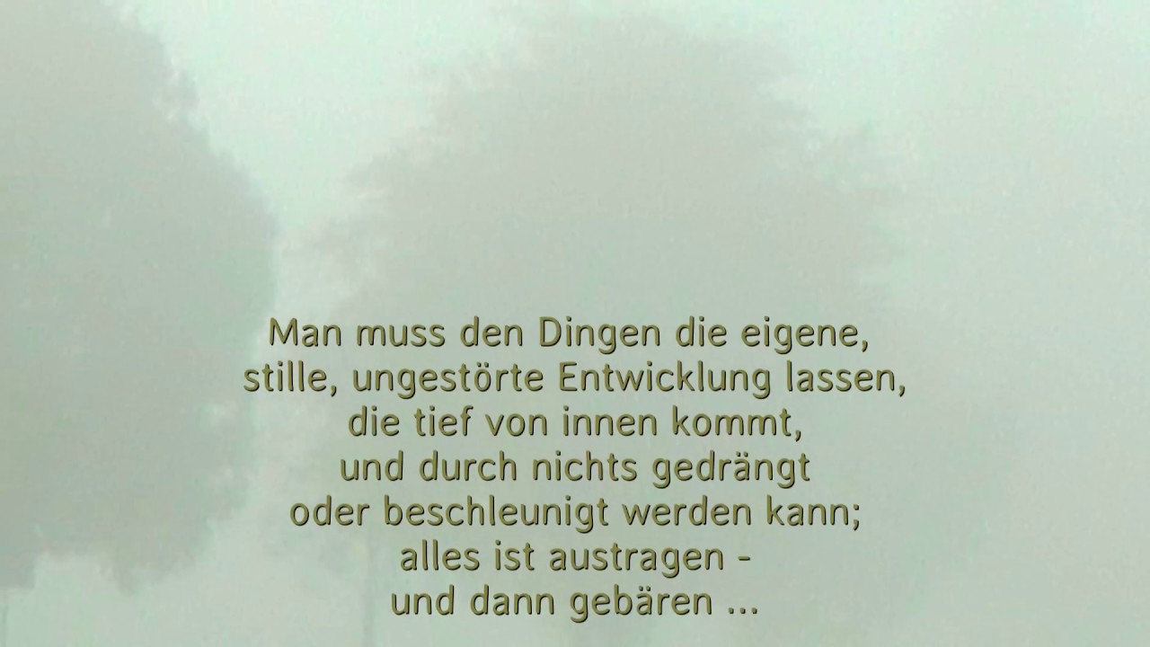 Rainer Maria Rilke Uber Die Geduld Youtube