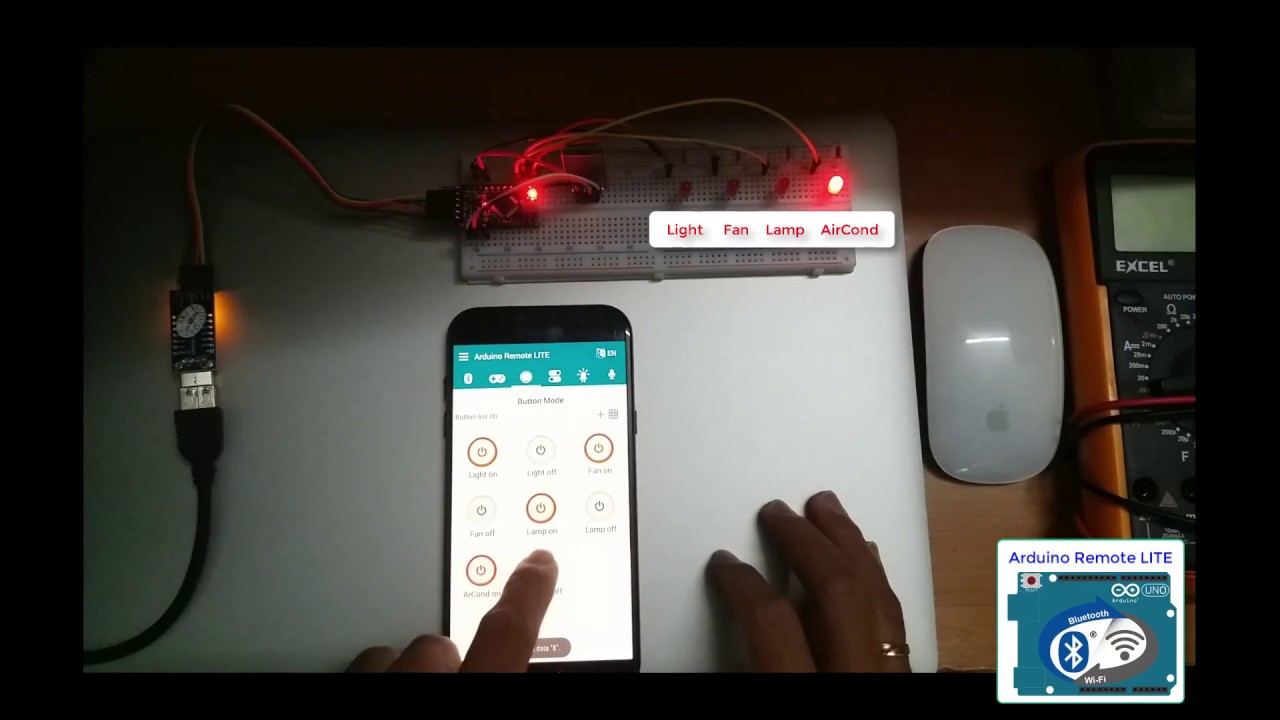 Control home devices with Arduino Remote LITE in Button Mode via ...