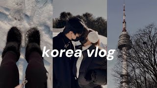 winter in seoul korea - december ❅ first snow! | aesthetic couple vlog (part I)