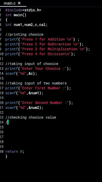Menu driven program to perform Basic Mathematical calculations in C ...