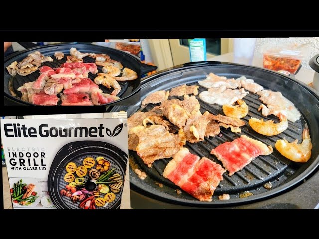 11 Nonstick Electric Indoor Grill with Glass Lid