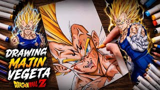 Drawing Majin Vegeta from DragonBall Z 