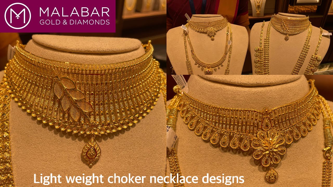 Malabar Gold Choker Necklace Designs Choker Necklaces Gold Choker 
