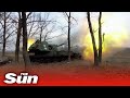 Ukrainian army fires self propelled howitzer at russian positions in donetsk MP3