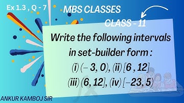 Class 11 Ex 1.3 Q 7 Write the following intervals in set builder form