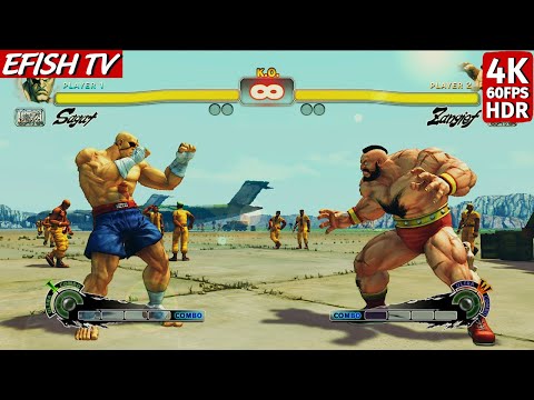 Sagat vs Zangief (Hardest AI) - Ultra Street Fighter IV