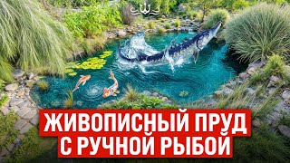 Пруд для рыбы спустя 3 года | Приручили рыб в пруду | Пруд под ключ в Крыму