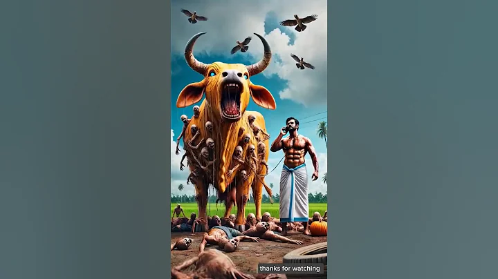 Golden brown cow covered by millions of zombies saved by rescuers,#ai #farmer #ai #farmer