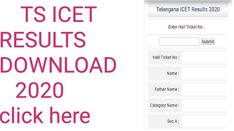Ts ICET results 2020 live | how to download ts ICET results 2020