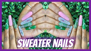 Sweater Nails | Plaid Stamping | Nails By Naia