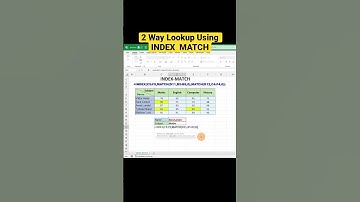 2 Way Lookup Using INDEX MATCH in Excel #shorts