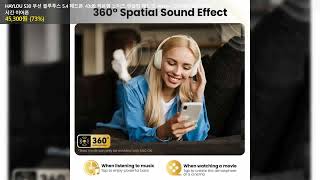 HAYLOU S30 무선 블루투스 5.4 헤드폰, 43dB 적응형 노이즈 캔슬링 헤드셋, 40mm 드라이버, 80H 재생 시간 이어폰