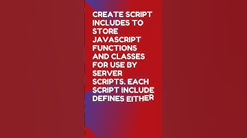 SCRIPT INCLUDES #shorts #servicenow
