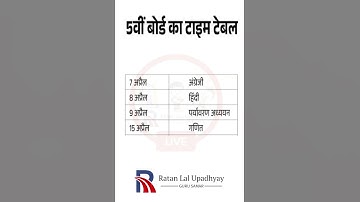 5th Class Time Table #board_exam #timetable2025 #shorts