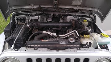 2004 Wrangler cold start. 4.0L ticking. Video 1
