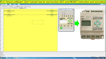 PLC Omron software "Zen" tutorial how to use SET and RESET instruction and simulation program