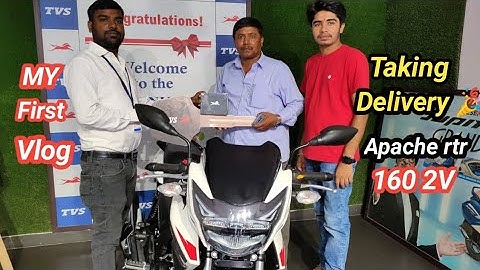 Taking Delivery of My New Bike TVS Apache RTR 160 2V 🎉 My first vlog 🥰