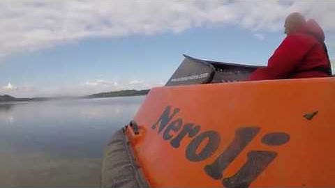 Vortex Hovercraft low level flying towards Ferryside