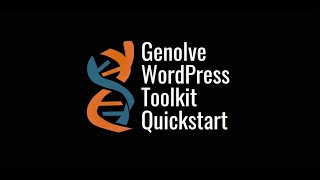 Genolve WordPress Toolkit Quickstart
