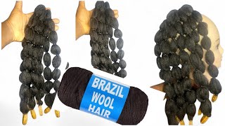 Most Easiest Bubble Braidspoodle Puff Ponytail Tutorial Using Brazilian Woolbubble Braids