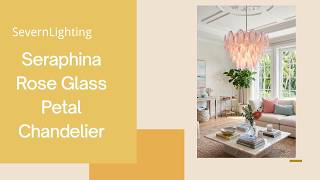 Seraphina Rose Glass Petal Chandelier | Blooming Glass Elegance & Romantic Luxury