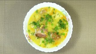 Гороховый суп с копчеными ребрышками Гороховый суп с копчеными ребрышками