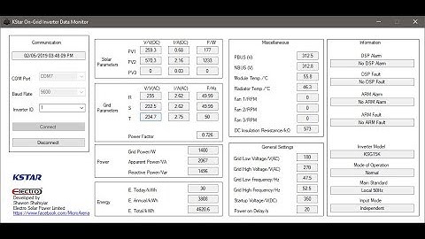 KStar On-Grid Inverter Data Monitor (RS-485 + MODBUS RTU + Visual C#)