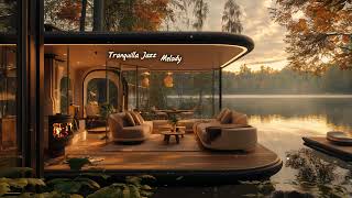 Lakeside Evening Calm: Gentle Piano Music with Bonfire Crackles Under a Starry Sky