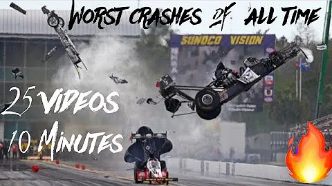 25 WORST NHRA Crashes in 10 Minutes