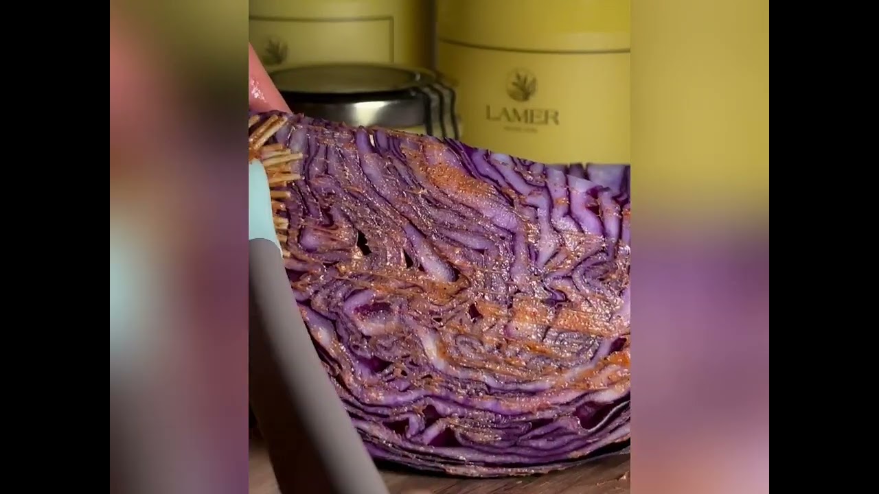 Запечена фіолетова капуста з часниковим Гхі🧄