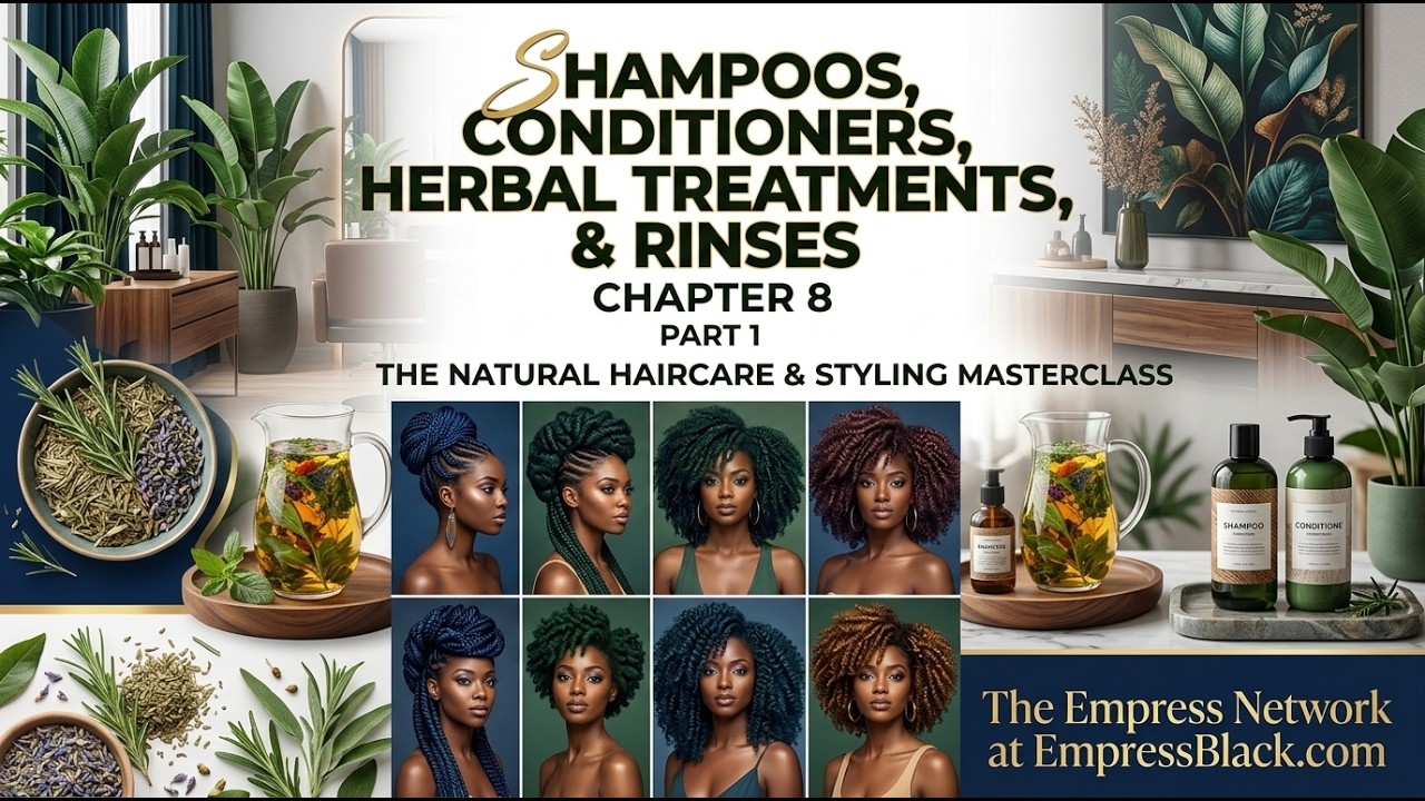 🧴Shampoos, Conditioners, Herbal Treatments, & Rinses Part1| Natural Haircare & Styling Masterclass