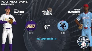 EPSL College Baseball: College World Series, James Madison @ Delaware State GM2
