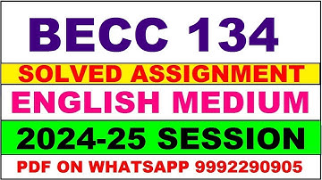 becc 134 solved assignment 2024-25 | becc 134 solved assignment in english 2025 | becc 134 2024-25
