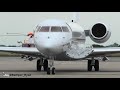 (Rare) Bombardier Global 6000 arrival and departure from Lydd airport (including engine startup)