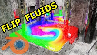 Flip Fluid Simulations With Surface Mesh & Particles & Color Mixing